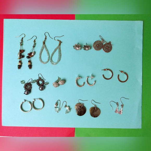 Casual Women's Exquisite Earrings Assortment Bundle Of 12 - Picture 3 of 4